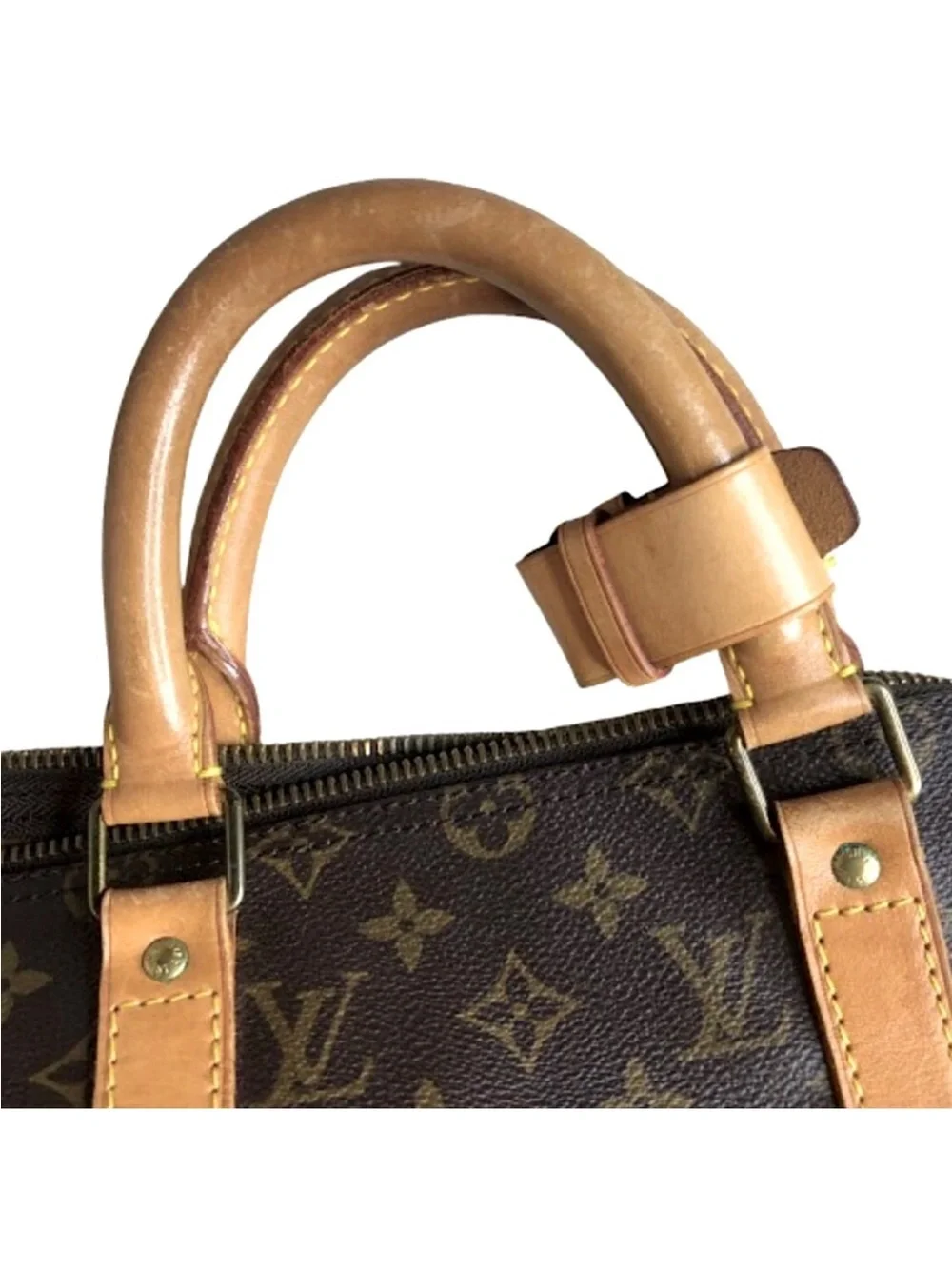 LOUIS VUITTON LV 50 Monogram Coated Canvas Vachetta Leather Duffel Weekend Bag